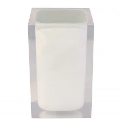 Grund Verre à dents Cube - Matière plastique - Blanc