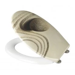 WENKO Siège WC Shipka - Matière plastique - Sable / Blanc -Accessoires de salle de bain Soldes 1000145170 190129 06304800007 GALLERYIMAGES P000000001000145170
