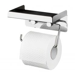 WENKO Porte-rouleaux WC Moonta - Acier inoxydable - Métal brillant
