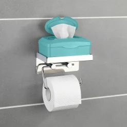 WENKO Porte-rouleaux WC Moonta - Acier inoxydable - Métal brillant -Accessoires de salle de bain Soldes 1000145176 190129 06305000024 MOOD GALLERYIMAGES P000000001000145176 mood