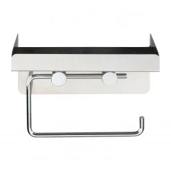 WENKO Porte-rouleaux WC Moonta - Acier inoxydable - Métal brillant -Accessoires de salle de bain Soldes 1000145176 190129 06305100026 GALLERYIMAGES P000000001000145176