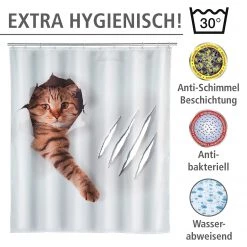 WENKO Rideau de douche Cute Cat -Accessoires de salle de bain Soldes 1000151521 200519 12505000198 DETAILS P000000001000151521