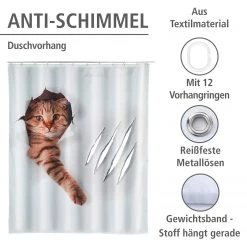 WENKO Rideau de douche Cute Cat -Accessoires de salle de bain Soldes 1000151521 200519 12505000199 DETAILS P000000001000151521