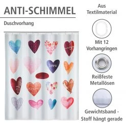 WENKO Rideau de douche Love -Accessoires de salle de bain Soldes 1000151633 200519 12505600246 DETAILS P000000001000151633