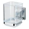 WENKO Verre à dents Vacuum-Loc Quadro - Acier inoxydable / ABS - Chrome