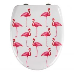 WENKO Siège WC Flamingo - Résine - Multicolore