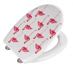 WENKO Siège WC Flamingo - Résine - Multicolore -Accessoires de salle de bain Soldes 1000181450 190716 12364800075 DETAILS P000000001000181450