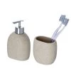 WENKO Accessoires salle de bain Puro (2 élém.) - Polyrésine - Beige