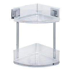 WENKO Porte-savon d’angle Vacuum-Loc Quadro I - Acier inoxydable / ABS - Chrome