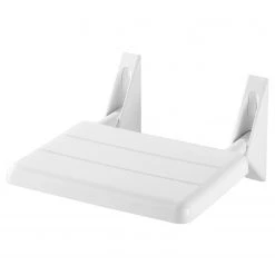 WENKO Siège de douche relevable Secura - ABS / Aluminium - Blanc / Aluminium