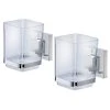 WENKO Verres à dents Quadro (lot de 2) - Acier inoxydable / ABS - Chrome