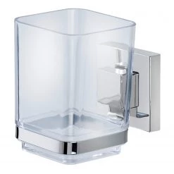 WENKO Verres à dents Quadro (lot de 2) - Acier inoxydable / ABS - Chrome -Accessoires de salle de bain Soldes 1000181492 190716 12365400238 DETAILS P000000001000181492