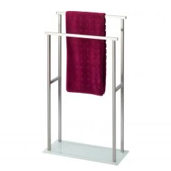 WENKO Porte-serviettes Debar - Acier inoxydable / Verre - Blanc / Satiné