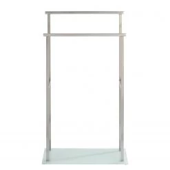WENKO Porte-serviettes Debar - Acier inoxydable / Verre - Blanc / Satiné -Accessoires de salle de bain Soldes 1000181507 190716 12365600290 DETAILS P000000001000181507