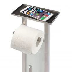 WENKO Brosse WC Debar - Acier inoxydable / Verre - Blanc / Satiné -Accessoires de salle de bain Soldes 1000181515 190716 12365700321 DETAILS P000000001000181515