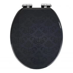 WENKO Siège WC Bellevue - MDF - Gris foncé