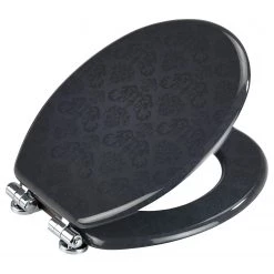 WENKO Siège WC Bellevue - MDF - Gris foncé 8 WENKO Siège WC Bellevue - MDF - Gris foncé -Accessoires de salle de bain Soldes 1000181516 190716 12365700324 DETAILS P000000001000181516