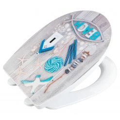 WENKO Siège WC Beach - Thermoplastique - Multicolore -Accessoires de salle de bain Soldes 1000181544 190716 12370000410 DETAILS P000000001000181544