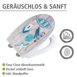 WENKO Siège WC Beach - Thermoplastique - Multicolore -Accessoires de salle de bain Soldes 1000181544 200519 12510400317 DETAILS P000000001000181544