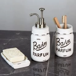 WENKO Distributeur de savon Lavars - Céramique - Crème -Accessoires de salle de bain Soldes 1000181552 190716 12370100424 MOOD DETAILS P000000001000181552 mood