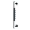 WENKO Barre d’appui Secura II - Silicone / Acier inoxydable - Anthracite / Chrome - Largeur : 41 cm