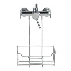 WENKO Mitigeur/ porte-savon de douche Milo - Acier inoxydable - Argenté / Transparent -Accessoires de salle de bain Soldes 1000181560 190716 12370100442 DETAILS P000000001000181560