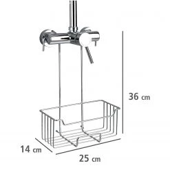 WENKO Mitigeur/ porte-savon de douche Milo - Acier inoxydable - Argenté / Transparent -Accessoires de salle de bain Soldes 1000181560 200519 12510600337 DETAILS P000000001000181560