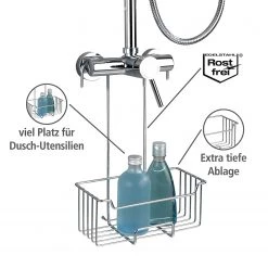 WENKO Mitigeur/ porte-savon de douche Milo - Acier inoxydable - Argenté / Transparent -Accessoires de salle de bain Soldes 1000181560 200519 12510600338 DETAILS P000000001000181560