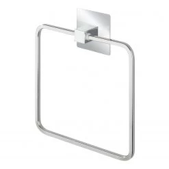 WENKO Anneau porte-serviettes Turbo-Loc Quadro - Acier inoxydable / ABS - Chrome