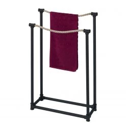 WENKO Porte-serviettes sur pied Osuna - Métal - Noir