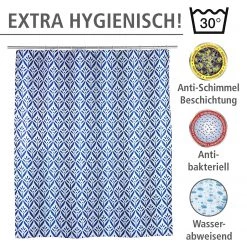 WENKO Rideau de douche Lorca - Polyester - Multicolore -Accessoires de salle de bain Soldes 1000181590 200519 12511000372 DETAILS P000000001000181590