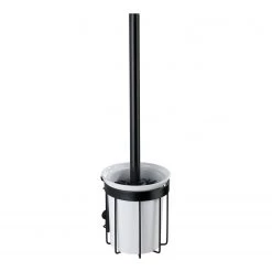 WENKO Brosse WC Classic Plus I - Acier / ABS - Noir / Blanc