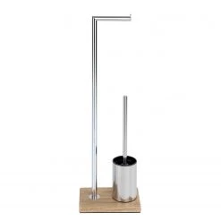 WENKO Accessoires WC Marla - Acier / Polyrésine - Chrome / Marron -Accessoires de salle de bain Soldes 1000181613 190716 12370700581 DETAILS P000000001000181613