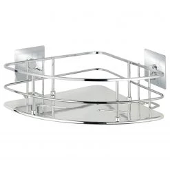 WENKO Porte-savon d’angle Turbo-Loc Quadro - Acier inoxydable / ABS - Chrome