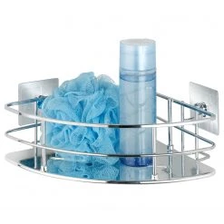 WENKO Porte-savon d’angle Turbo-Loc Quadro - Acier inoxydable / ABS - Chrome -Accessoires de salle de bain Soldes 1000181617 190716 12370700591 DETAILS P000000001000181617