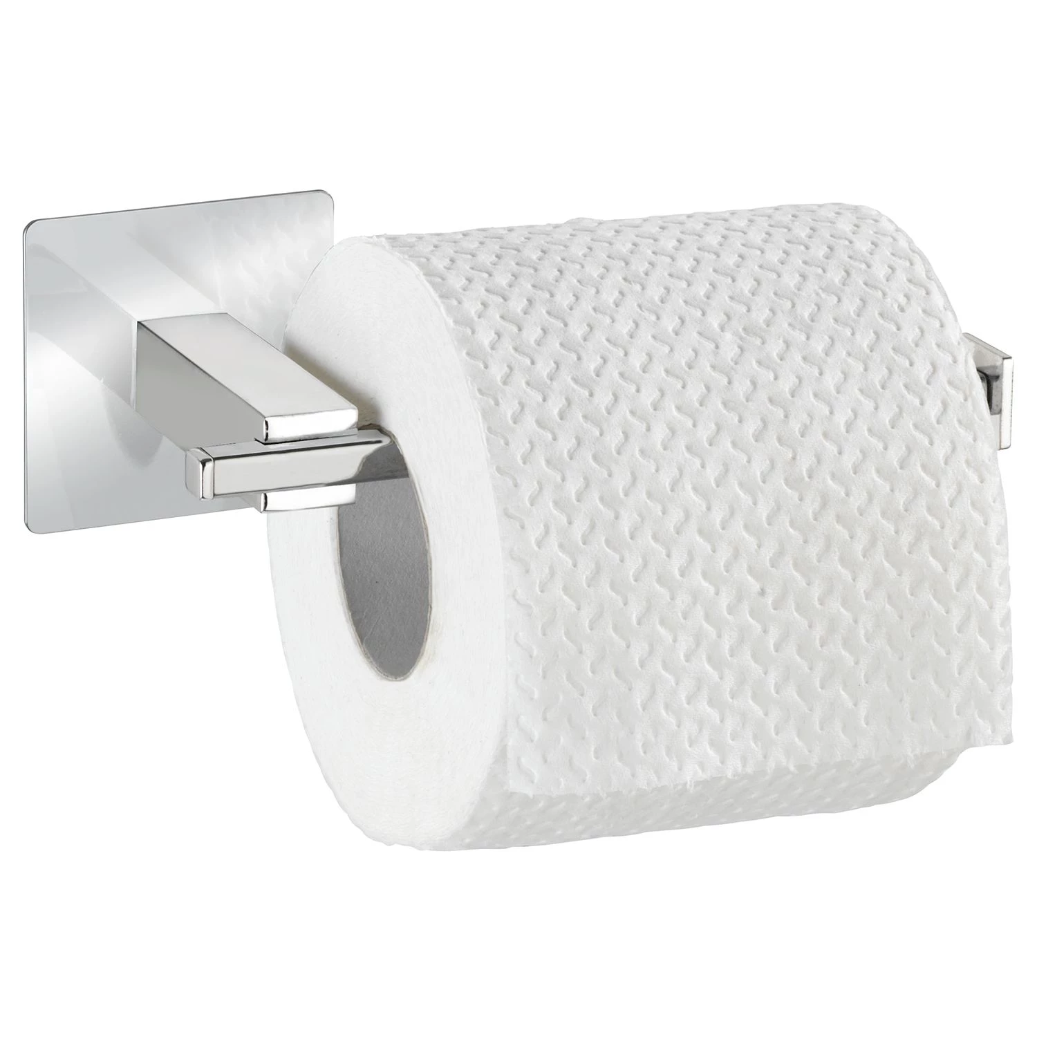 WENKO Porte papier toilette Turbo-Loc Quadro I - Acier inoxydable - Chrome / Blanc 1 WENKO Porte papier toilette Turbo-Loc Quadro I - Acier inoxydable - Chrome / Blanc