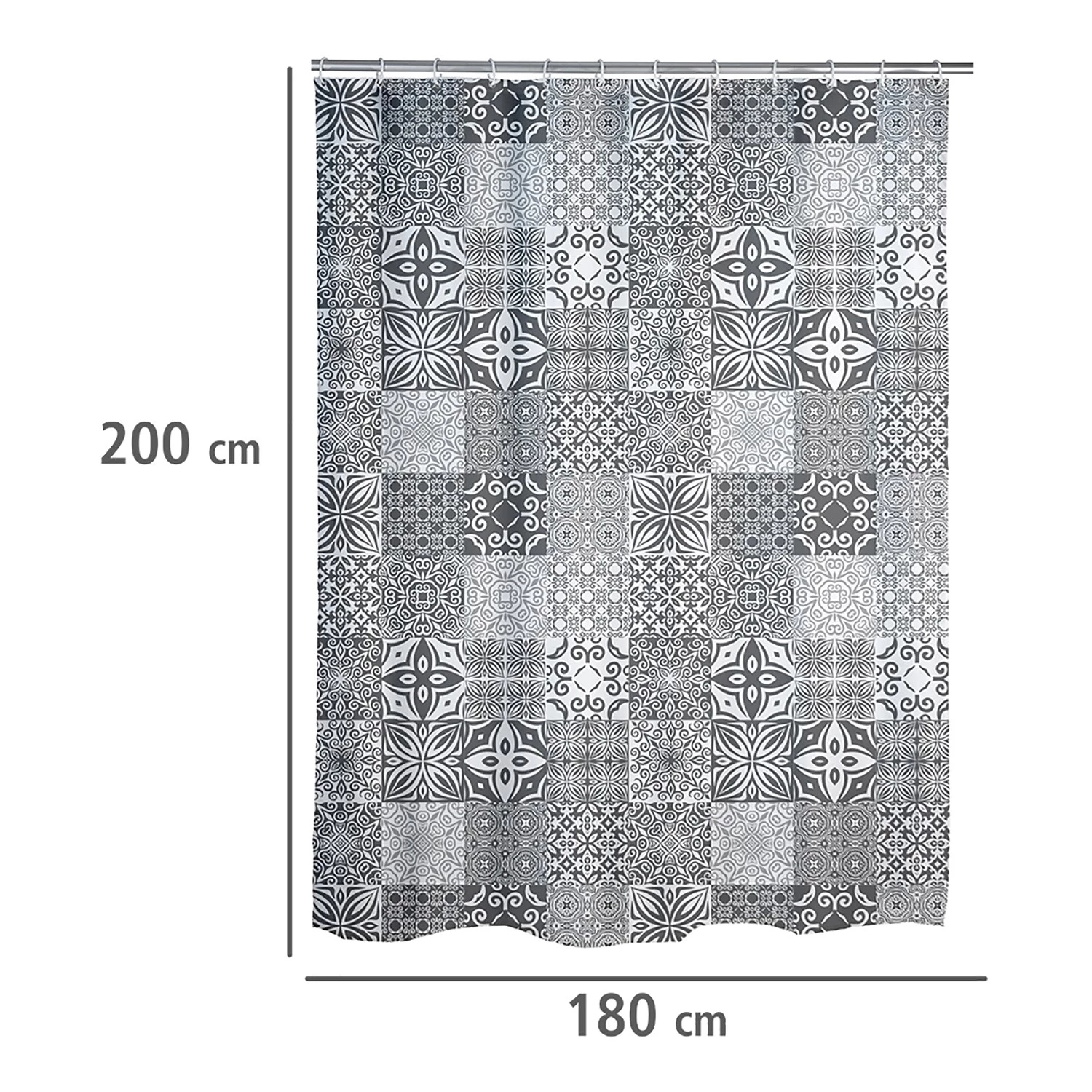 WENKO Rideau de douche Portugal - Polyester - Multicolore 2 WENKO Rideau de douche Portugal - Polyester - Multicolore – Image 2