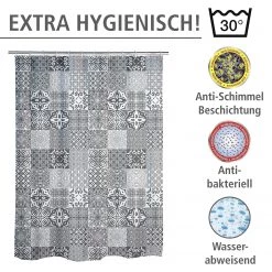 WENKO Rideau de douche Portugal - Polyester - Multicolore 8 WENKO Rideau de douche Portugal - Polyester - Multicolore -Accessoires de salle de bain Soldes 1000181627 200519 12511200386 DETAILS P000000001000181627