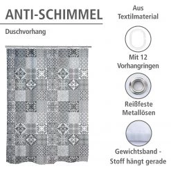 WENKO Rideau de douche Portugal - Polyester - Multicolore 9 WENKO Rideau de douche Portugal - Polyester - Multicolore -Accessoires de salle de bain Soldes 1000181627 200519 12511200387 DETAILS P000000001000181627