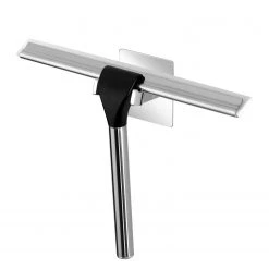 WENKO Raclette de douche Turbo-Loc Quadro - Acier inoxydable / ABS - Chrome