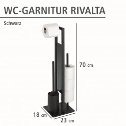 WENKO Accessoires WC Rivalta - Noir -Accessoires de salle de bain Soldes 1000181642 200519 12511300399 DETAILS P000000001000181642