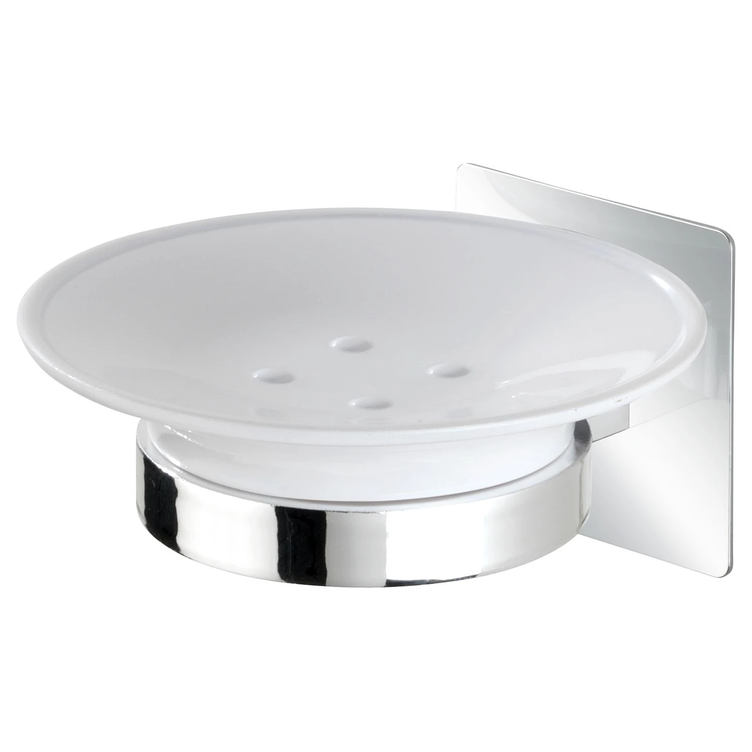 WENKO Porte-savon Turbo-Loc Quadro - Acier inoxydable - Chrome / Blanc 1 WENKO Porte-savon Turbo-Loc Quadro - Acier inoxydable - Chrome / Blanc