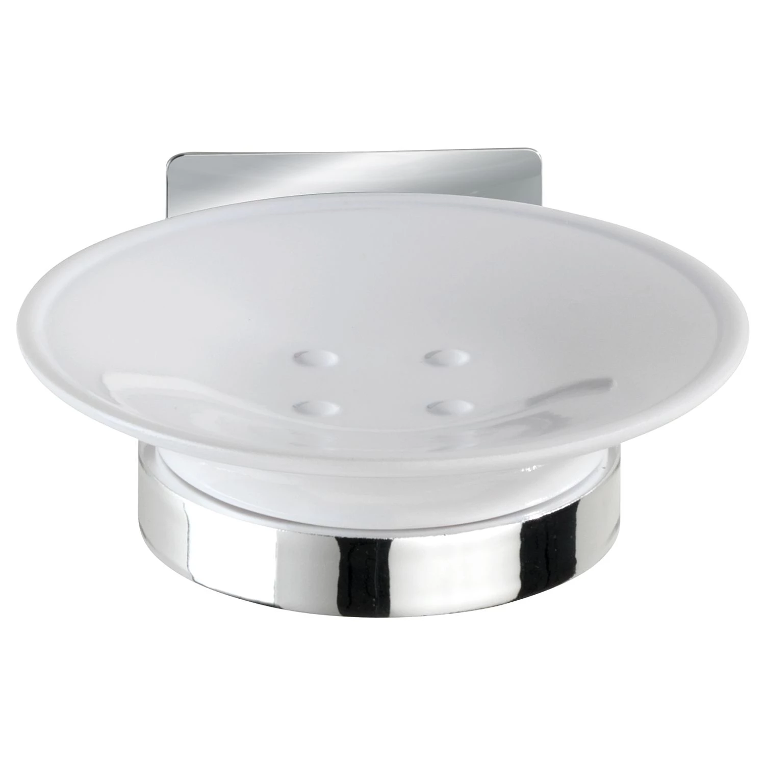 WENKO Porte-savon Turbo-Loc Quadro - Acier inoxydable - Chrome / Blanc 3 WENKO Porte-savon Turbo-Loc Quadro - Acier inoxydable - Chrome / Blanc – Image 3