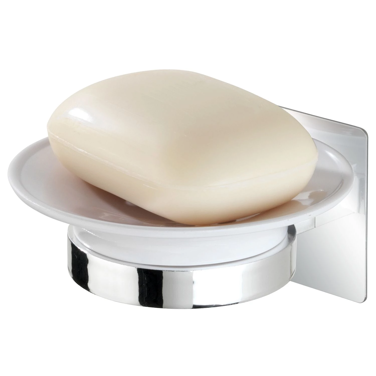 WENKO Porte-savon Turbo-Loc Quadro - Acier inoxydable - Chrome / Blanc 4 WENKO Porte-savon Turbo-Loc Quadro - Acier inoxydable - Chrome / Blanc – Image 4