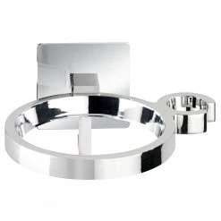 WENKO Porte sèche-cheveux Turbo-Loc Quadro - Acier inoxydable / ABS - Chrome