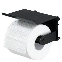 WENKO Porte papier toilette Classic Plus II - Acier - Noir
