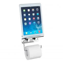 WENKO Porte papier WC avec support smartphone - Acier inoxydable / Acier - Argenté -Accessoires de salle de bain Soldes 1000181671 190716 12371500771 DETAILS P000000001000181671