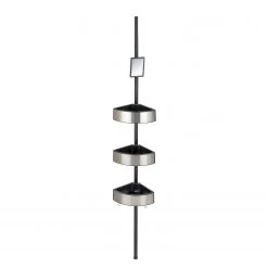 WENKO Porte savon d’angle télescopique Premium - Aluminium / Polystyrène - Argenté / Noir