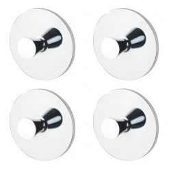 WENKO Patères Turbo-Loc Pisa (lot de 4) - Zinc moulé sous pression - Argenté