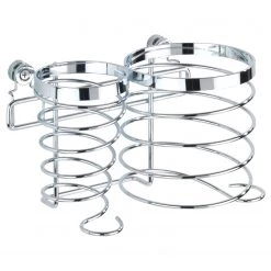 WENKO Porte sèche cheveux/fer à lisser Premium - Acier inoxydable / Argenté